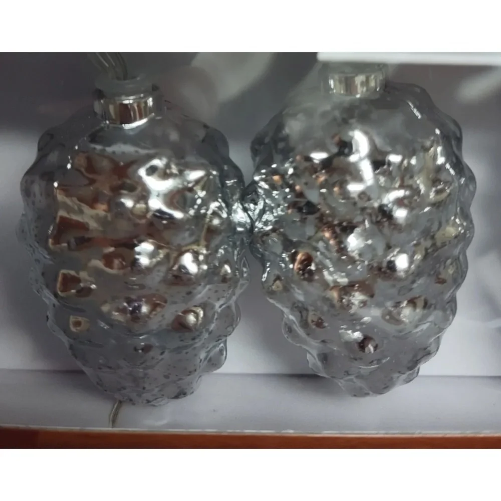 4x Holly Lodge Pinecone String Light Indoor Battery Operated Farmhouse Rustic